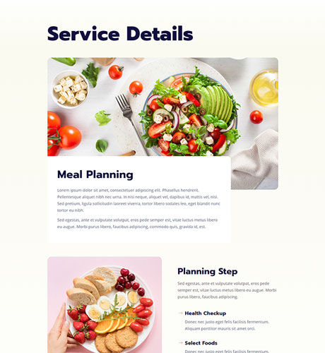 Service Details - Dietitian
