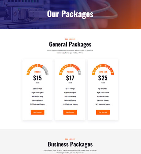 Packages - Internet Service Provider